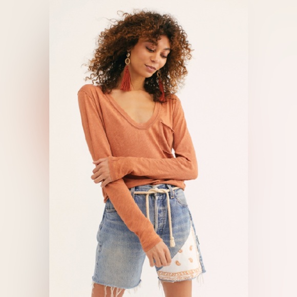 Free People Tops - Free People Betty Oversized Slouchy Long Sleeve Tee 699